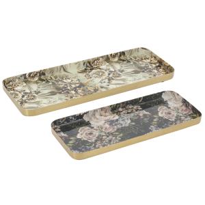 Photo TPL363S : Set of 2 trays in golden metal