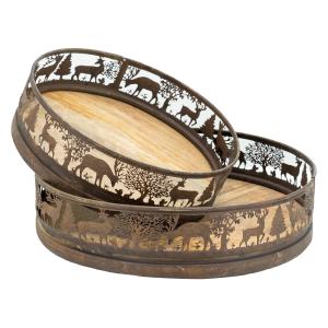 Photo TPL382S : Plateaux en métal et manguier