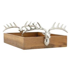 Photo TPL4000 : Recycled wooden tray with two aluminium