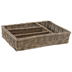 Photo TRC1220 : Grey willow cutlery tray