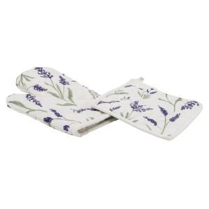 Photo TTX228S : Set of oven mitt and pot holder made of cotton