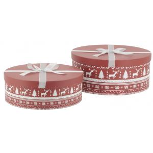 Photo VBT330S : Cardboard rounded boxes - Christmas Jacquard