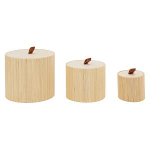 Photo VBT357S : Set of 3 bamboo round boxes