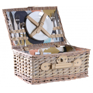 Photo VPI1350C : Wood and willow picnic basket for 2 people