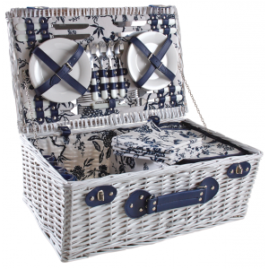 Photo VPI1360C : Picnic basket in white willow 4 persons