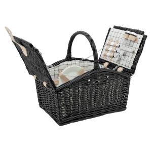 Photo VPI1440C : Insulated picnic basket made from black wicker