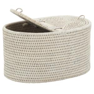 Photo VRA1400 : Oval double tissue rattan roll box 