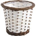 Photo JCP3320P : Cache-pot en osier brut et bois