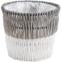 Photo JCP341SP : Cache-pot en poelet gris et blanc