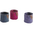 Photo JCP3460V : Cache-pot en verre et tissu