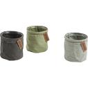 Photo JCP3470V : Cache-pot en verre et tissu