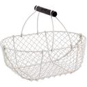 Aubry Gaspard 1010P Panier Grillage Vieilli Avec Anses Mobiles - 37 X 25 X 14-30 Cm
