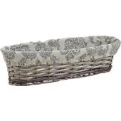 Photo CBA2380C : Grey washed half willow bread basket