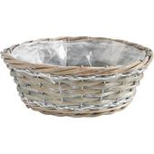 Photo CCO6680P : Grey split willow basketwith siver rope