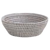 Photo CCO8170 : Round white painted rattan basket