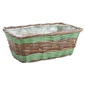 Photo CCO8732P : Rectangular unpeeled willow and polyrattan basket