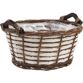 Photo CDA5040P : Unpeeled willow and lacquered wood basket