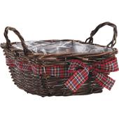 Photo CDA5070P : Unpeeled willow basket with ribbon