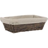 Photo CMA2480J : Rectangular unpeeled willow basket