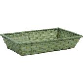 Photo CMA3800 : Rectangular olive green stained bamboo basket