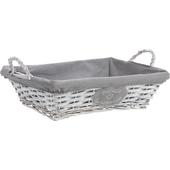 Photo CMA3880C : Rectangular wood and willow basket