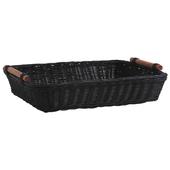 Photo CMA4150 : Rectangular black stained rattan basket