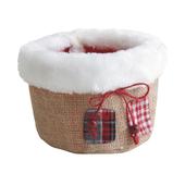 Photo CNO2190 : Round jute Christmas basket