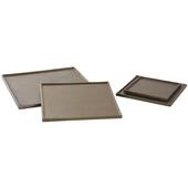 Photo CPL193S : Square metal tray set, in antic gold color