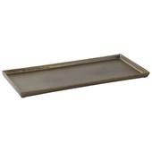 Photo CPL1940 : Rectangular metal tray in antic gold color