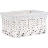 Photo CRA2823C : White lacquered willow storage basket