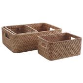Photo CRA463S : Corbeilles de rangement en rotin naturel