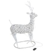 Photo DAN2320 : Cerf en osier teinté blanc avec LEDs