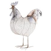 Photo DAN2610 : White metal wire rooster