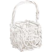 Photo DBO1660V : White lacquered willow lantern