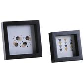 Photo DCA245SV : Cadres photos carrés
 en bois noir et verre