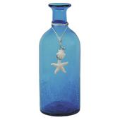 Photo DVA1480V : Blue crackle glass vase