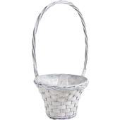 Photo FCO5170P : Half willow and wood basket with handle
