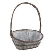 Photo FCO5330P : Oval willow flower basket with handle