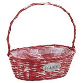 Photo FCO5400P : Red and silver split willow flower basket