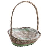 Photo FCO5430P : Unpeeled willow and polyrattan flower basket