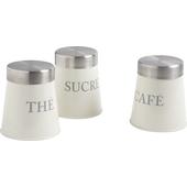 Photo GBT104S : 3 pots en zinc thé sucre café gris