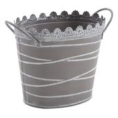 Photo GCO3030 : Taupe grey lacquered metal basket