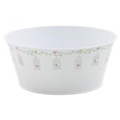 Photo GCO3060 : White lacquered metal round basket