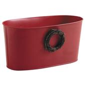 Photo GCO3350 : Oval red lacquered metal basket