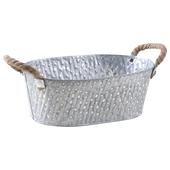 Photo GCO3480 : Oval metal basket with white spots