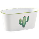 Photo GCO3590 : White lacquered metal basket with cactus design