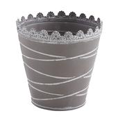 Photo GCP1971 : Taupe grey lacquered metal flower pot cover