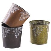 Photo GCP2070 : Patinated metal flower pot cover in 3 assorted colors