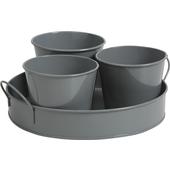 Photo GJA1400 : Zinc basket with 3 pots