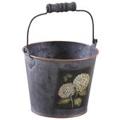 Photo GSE1520 : Patinated metal bucket Hortensia